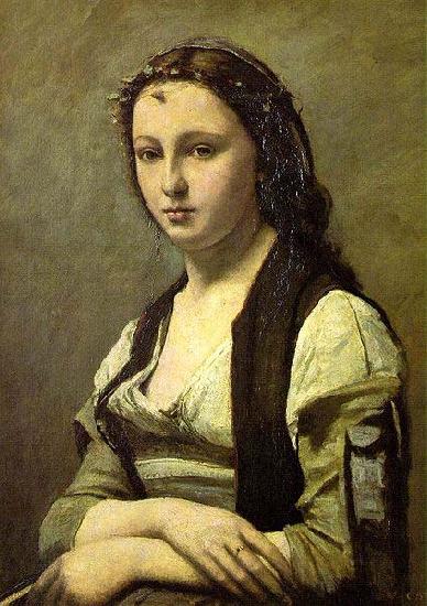 Jean Baptiste Camille  Corot Woman with a Pearl oil painting picture